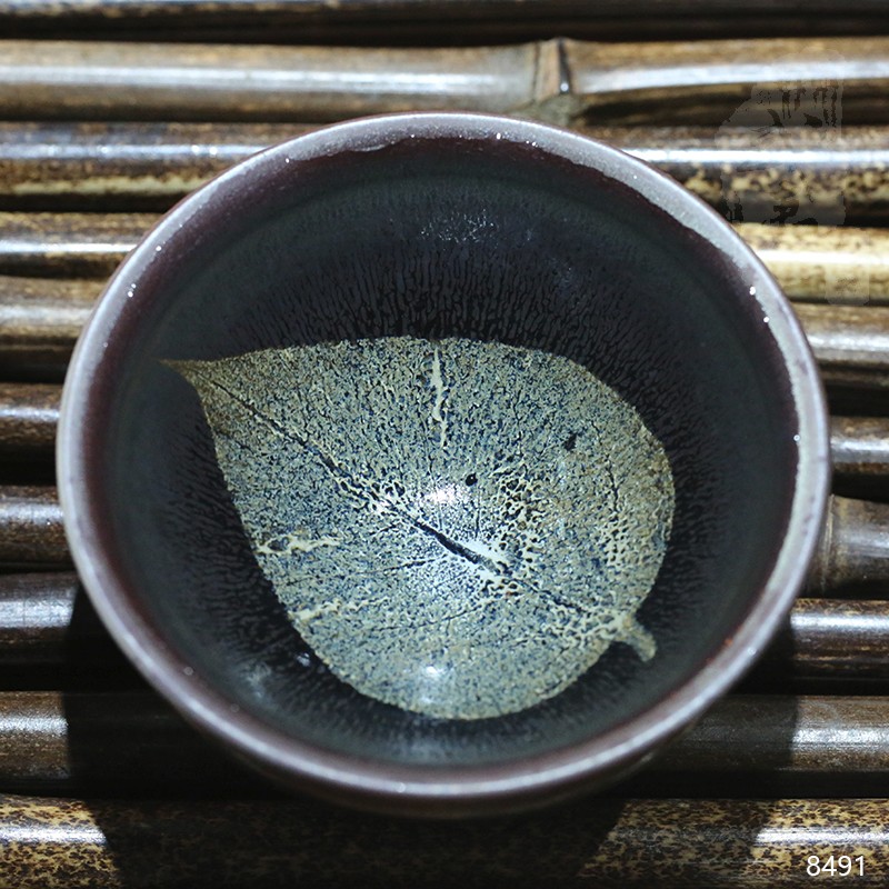 建盏大师孙建兴,银毫木叶盏