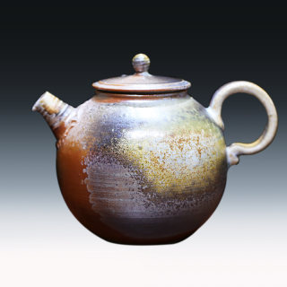 艺术匠心杨树，柴烧茶壶