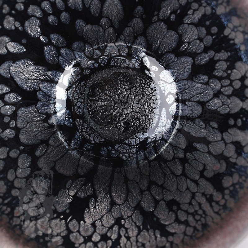 建盏大师阙美娇，银油滴束口盏