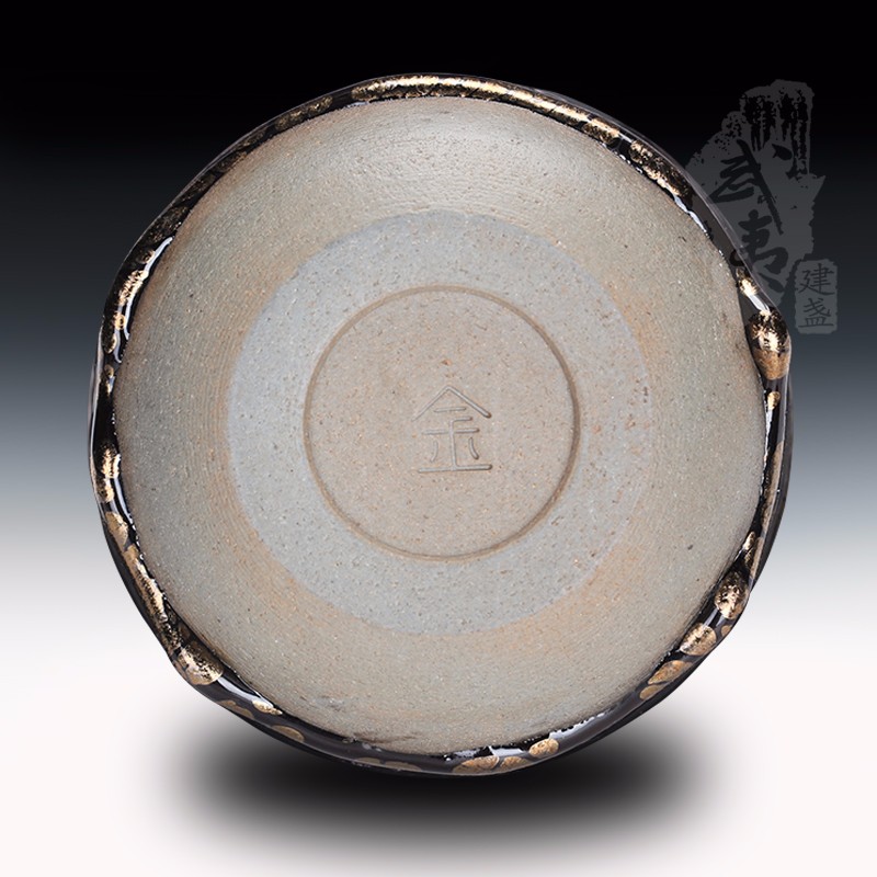 建盏大师黄美金，金油滴钵 