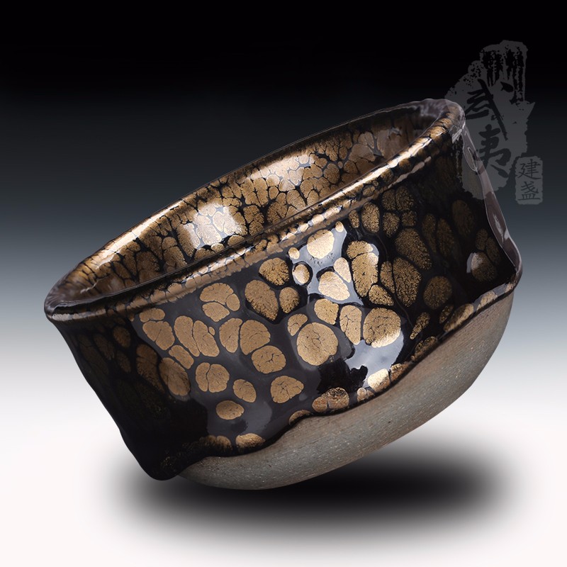 建盏大师黄美金，金油滴钵 