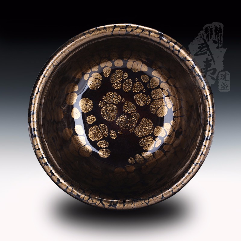 建盏大师黄美金，金油滴钵 
