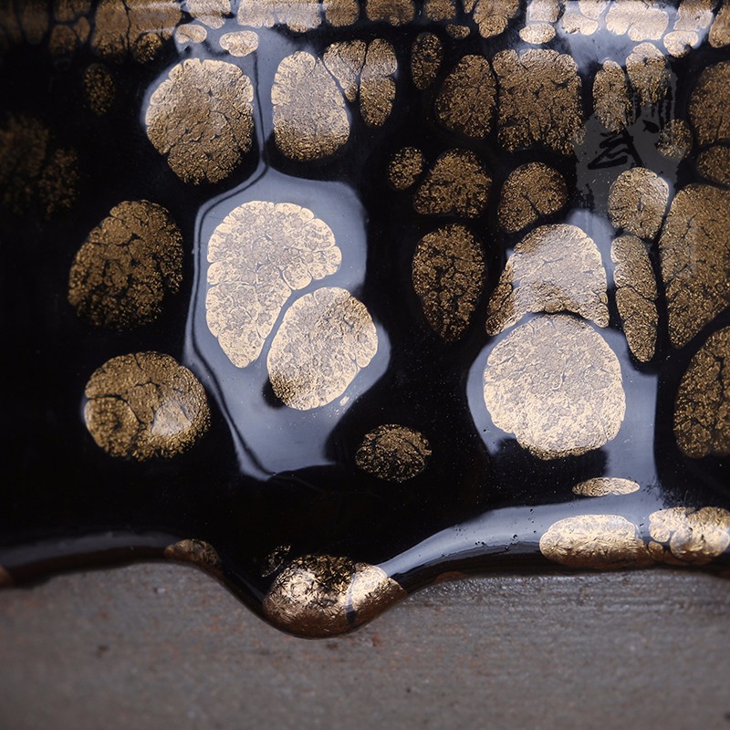 建盏大师黄美金，金油滴钵 