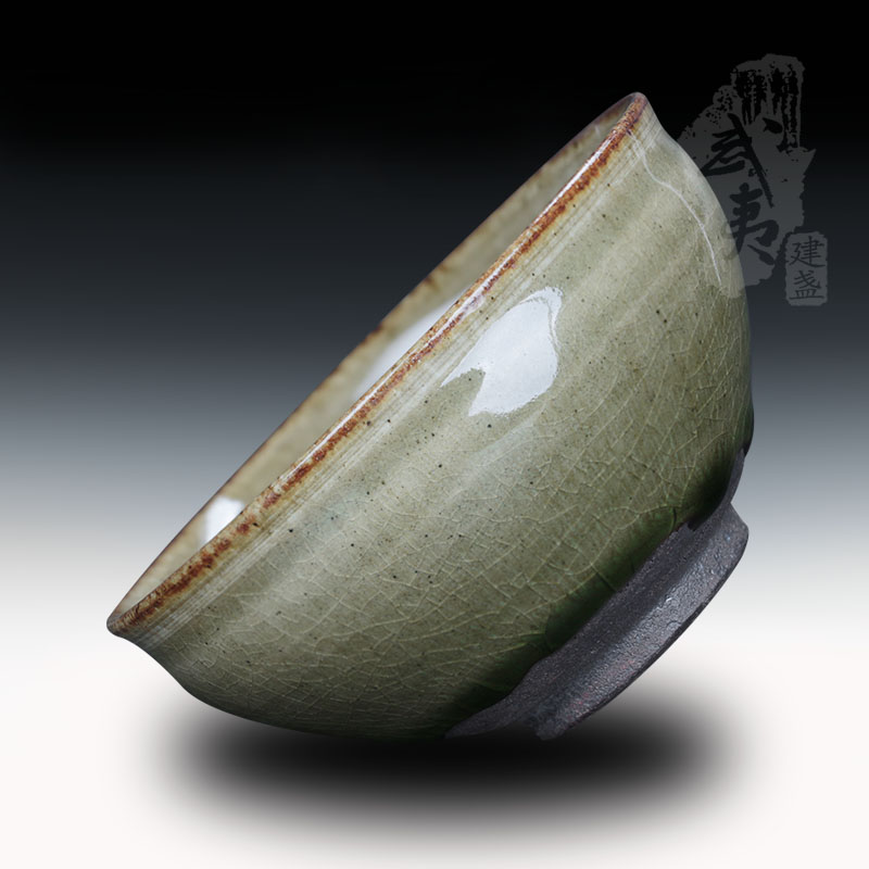 建盏大师吕竹兴，精品帝王绿茶叶末盏