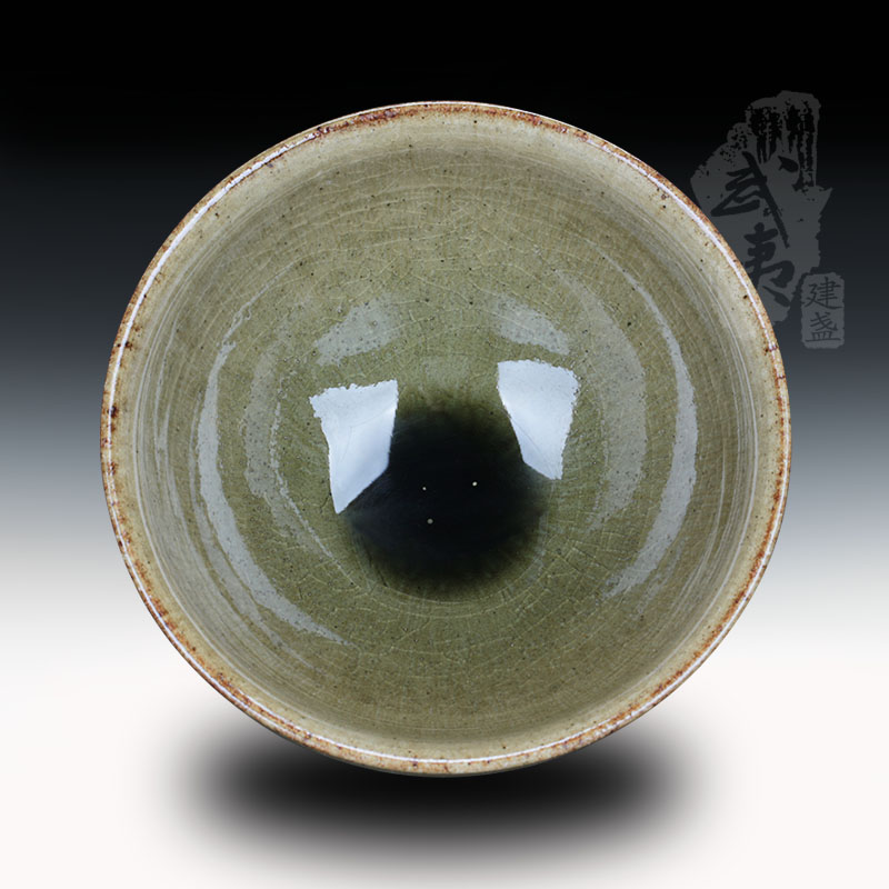 建盏大师吕竹兴，精品帝王绿茶叶末盏
