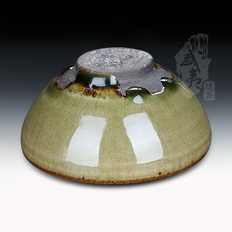 建盏大师吕竹兴，敛口仿古茶叶末盏