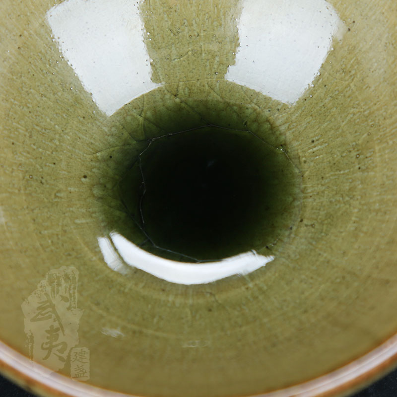 建盏大师吕竹兴，敛口仿古茶叶末盏