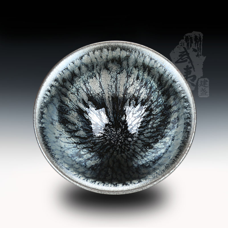 建盏大师蔡龙，束口油滴