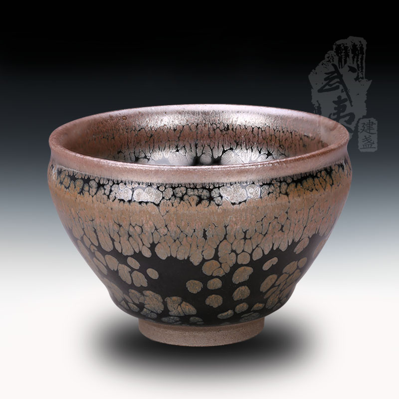 建盏大师杨敏，鹧鸪斑束口盏