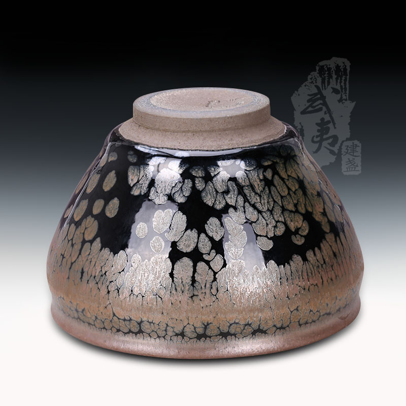 建盏大师杨敏，鹧鸪斑束口盏
