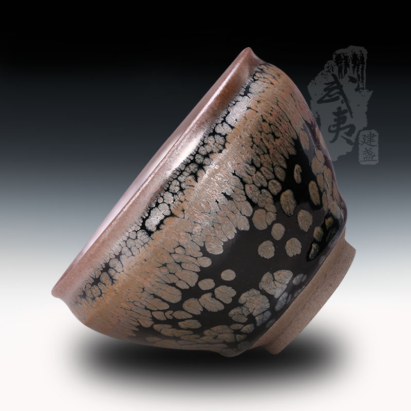 建盏大师杨敏，鹧鸪斑束口盏