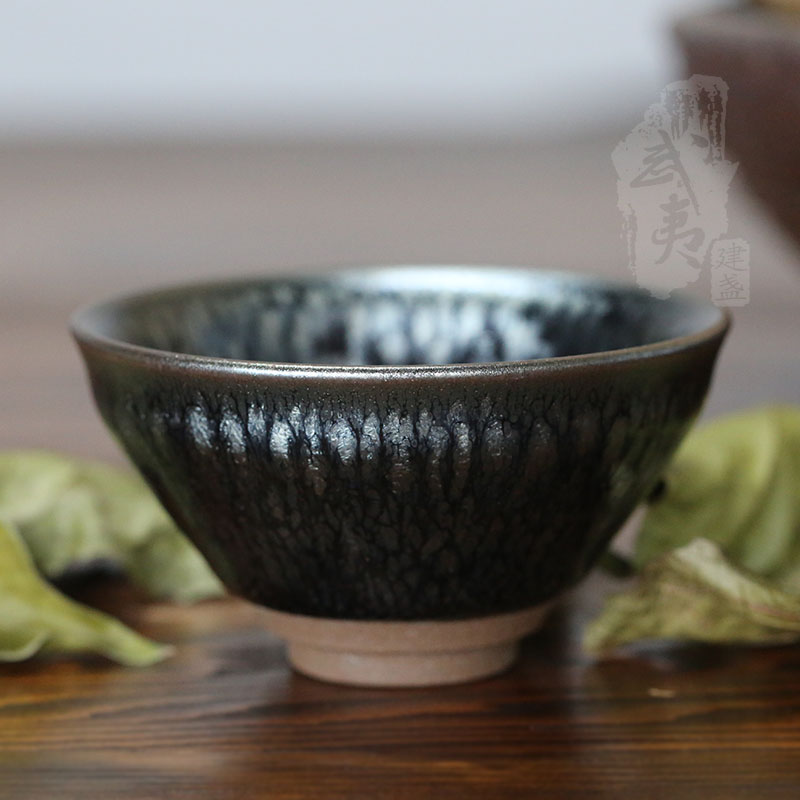 建盏大师蔡龙，束口油滴