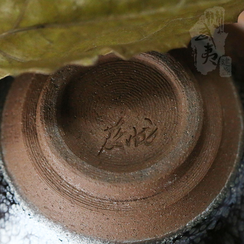 建盏大师蔡龙，束口油滴