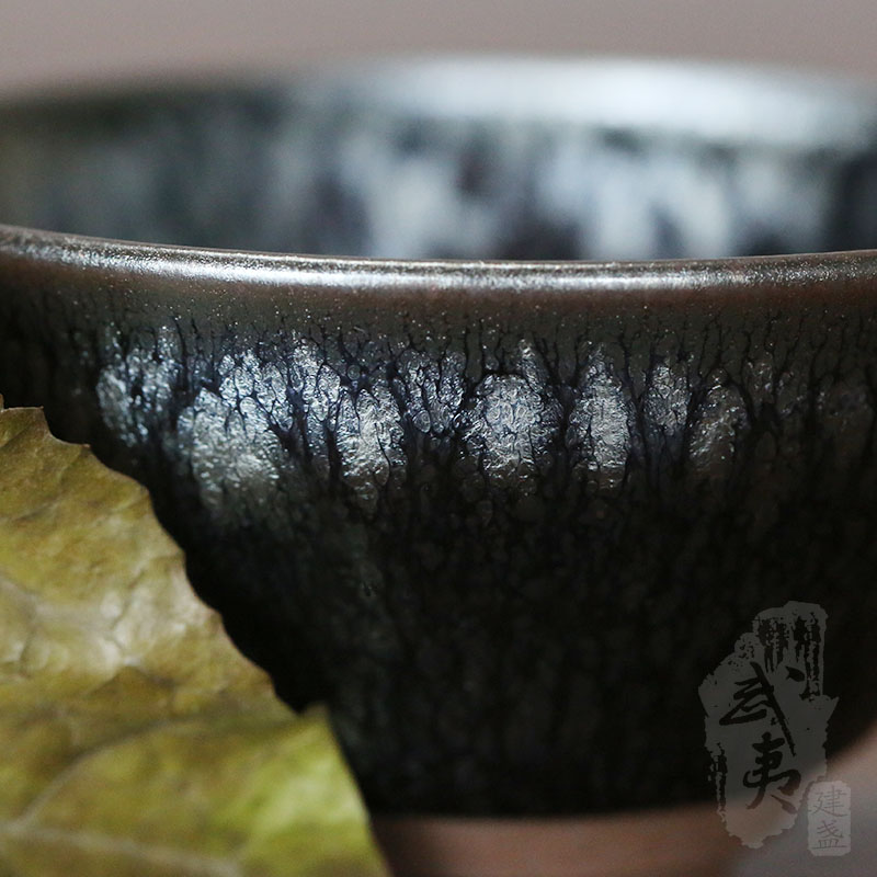 建盏大师蔡龙，束口油滴