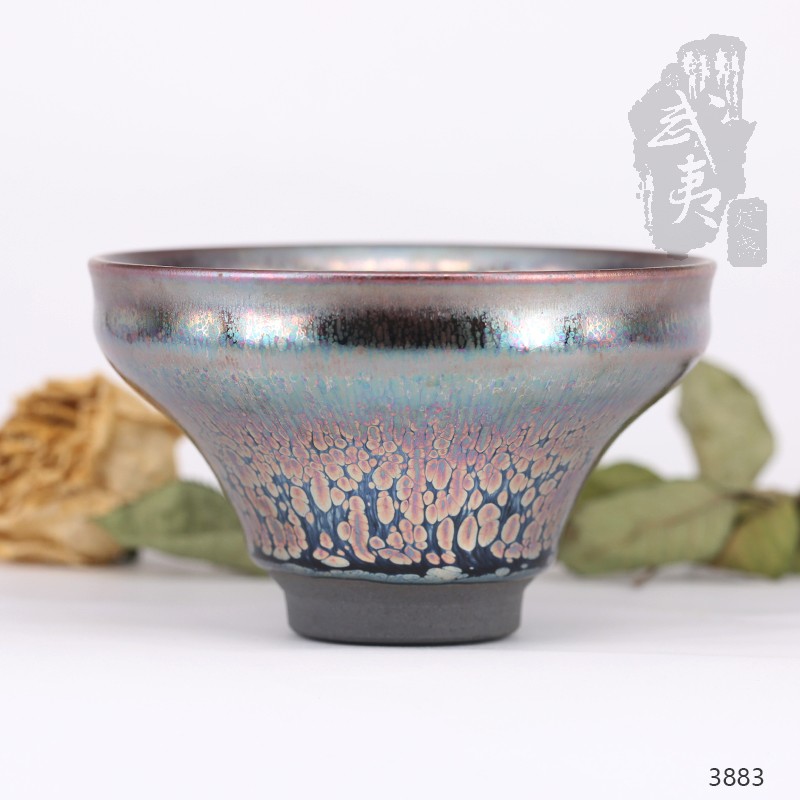 建盏大师裴春元，束口彩金盏