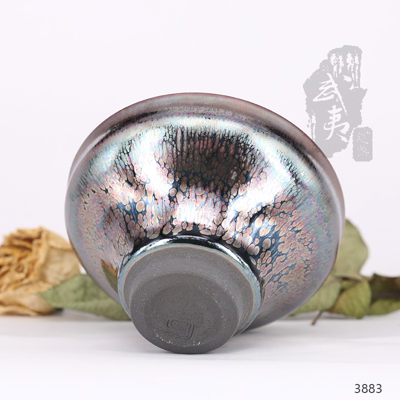建盏大师裴春元，束口彩金盏