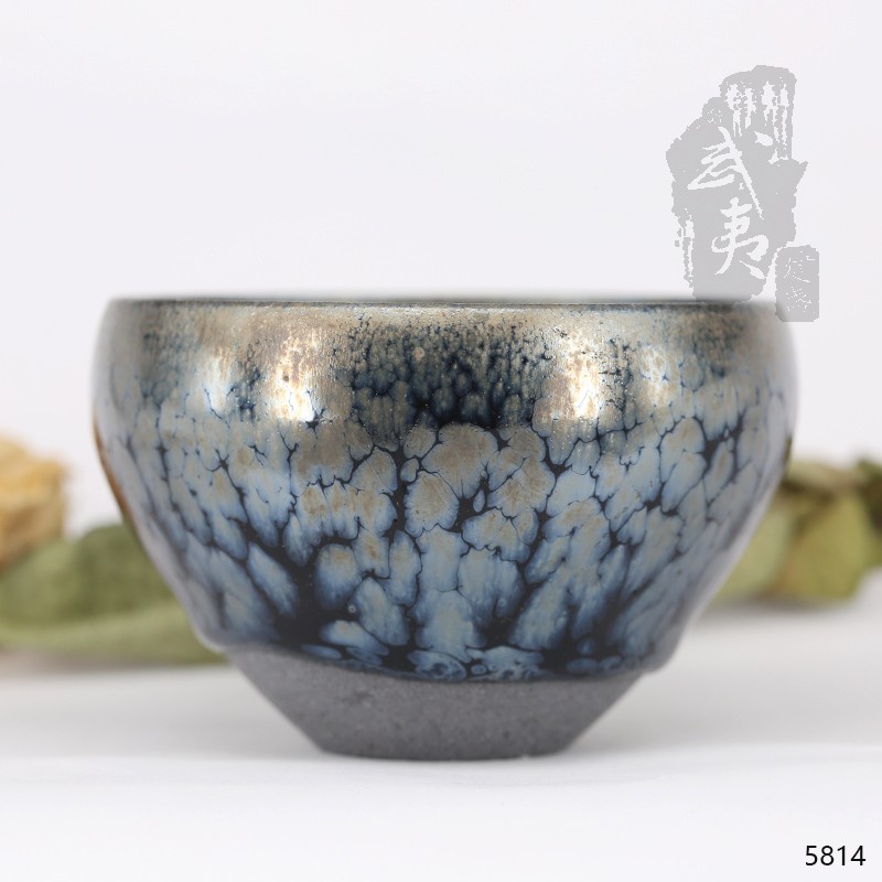 建盏大师饶飞雄，赖敏惺，敛口蓝油滴