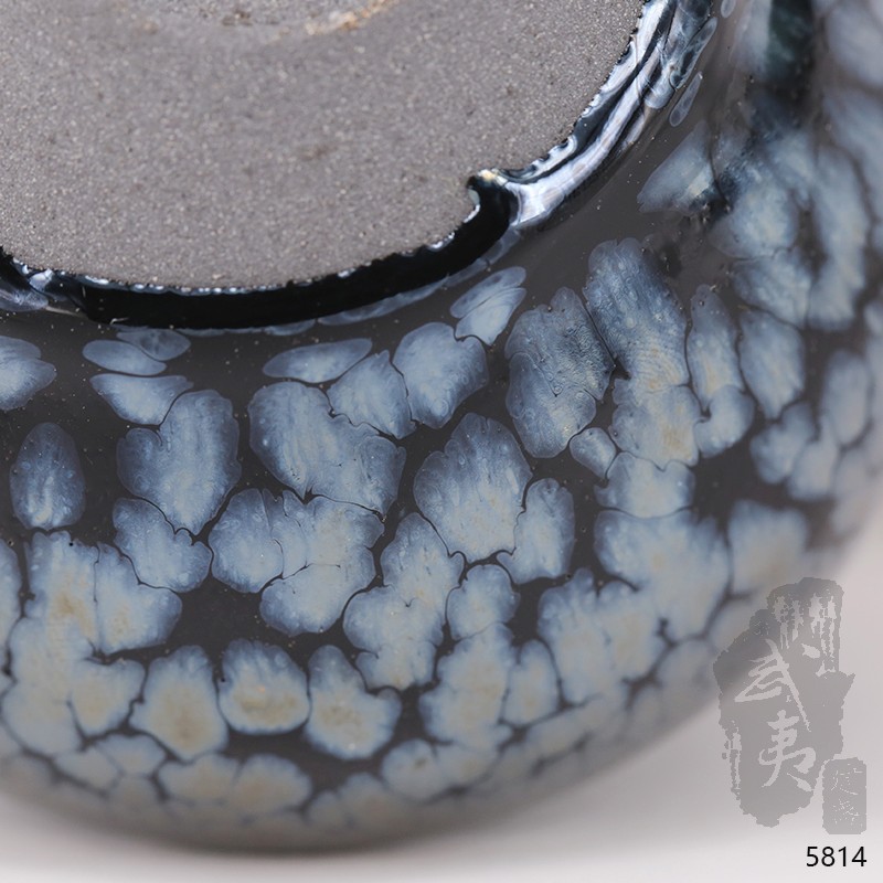 建盏大师饶飞雄，赖敏惺，敛口蓝油滴