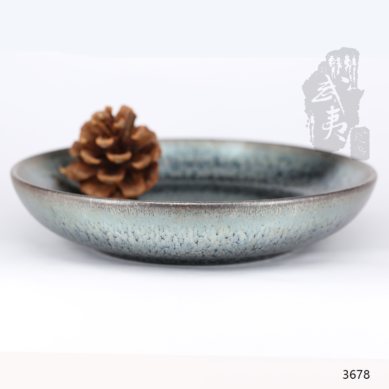 建盏大师陈慧敏，茶托（可以做果盘）