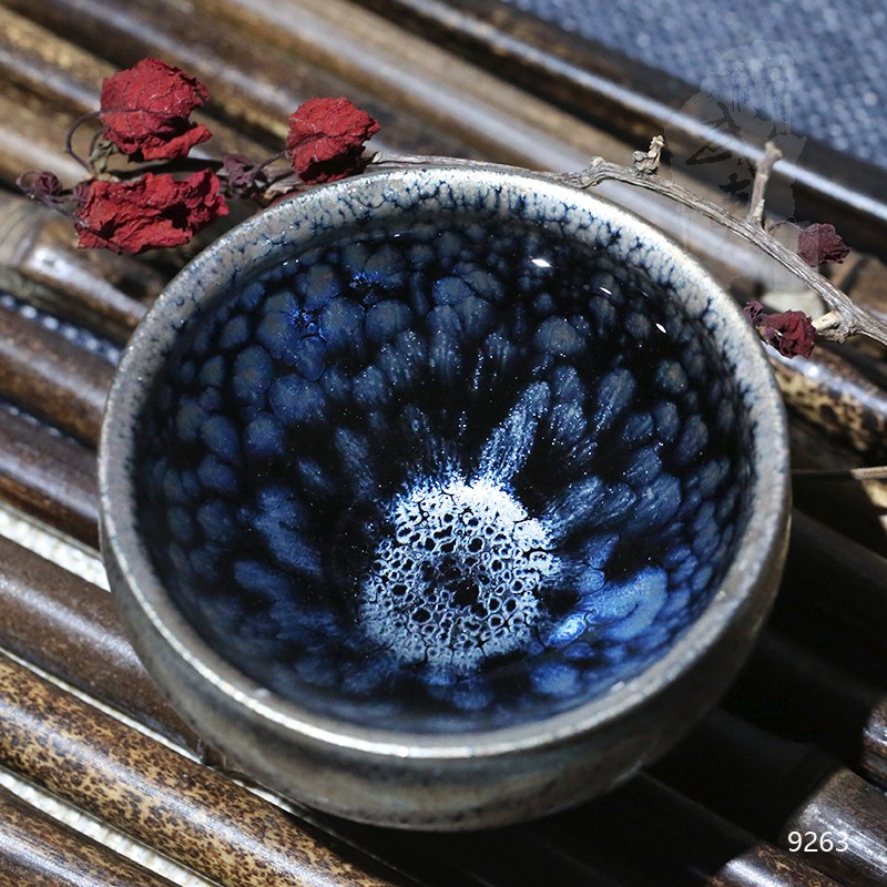 建盏大师饶飞雄，赖敏惺，束口蓝油滴