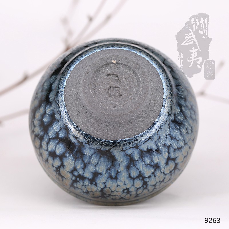 建盏大师饶飞雄，赖敏惺，束口蓝油滴