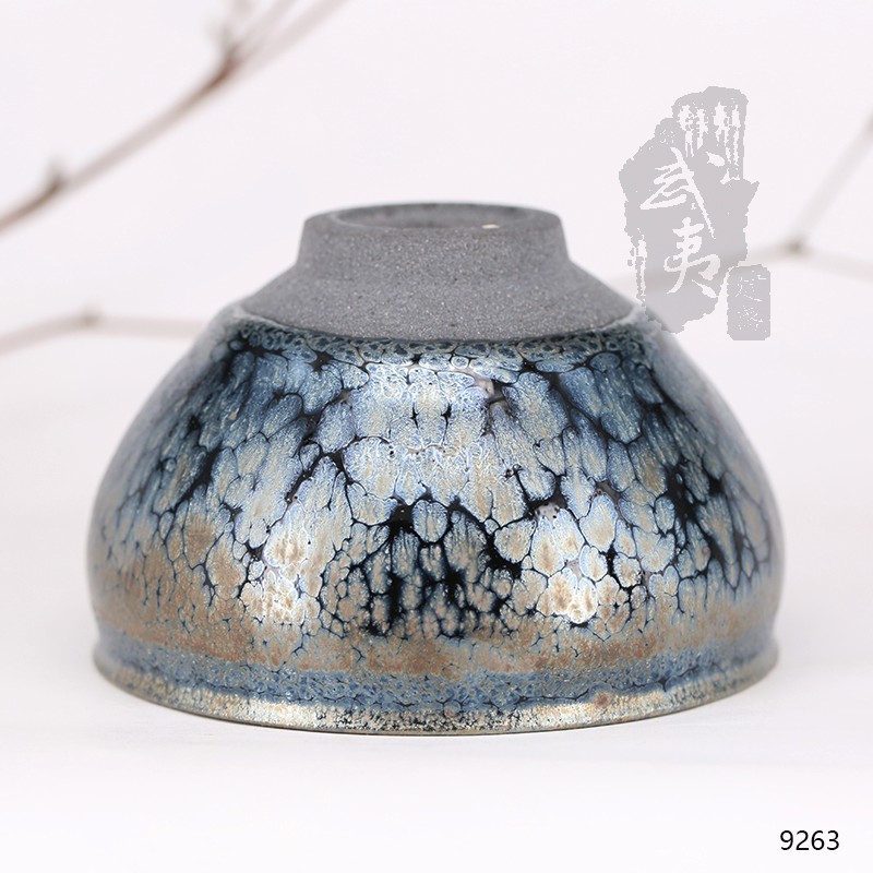 建盏大师饶飞雄，赖敏惺，束口蓝油滴