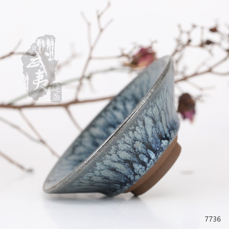 建盏大师蔡龙，撇口百花盏