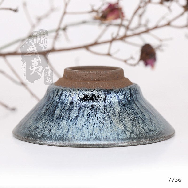 建盏大师蔡龙，撇口百花盏