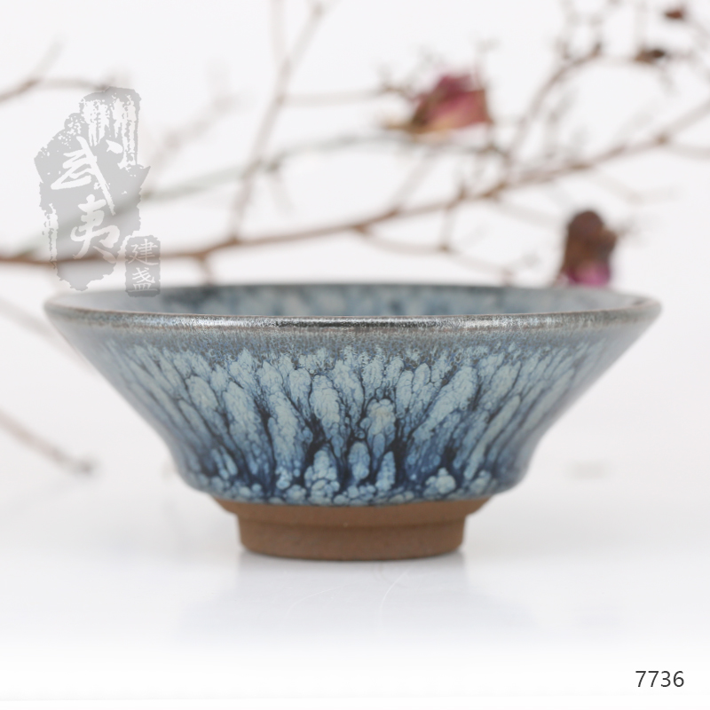 建盏大师蔡龙，撇口百花盏