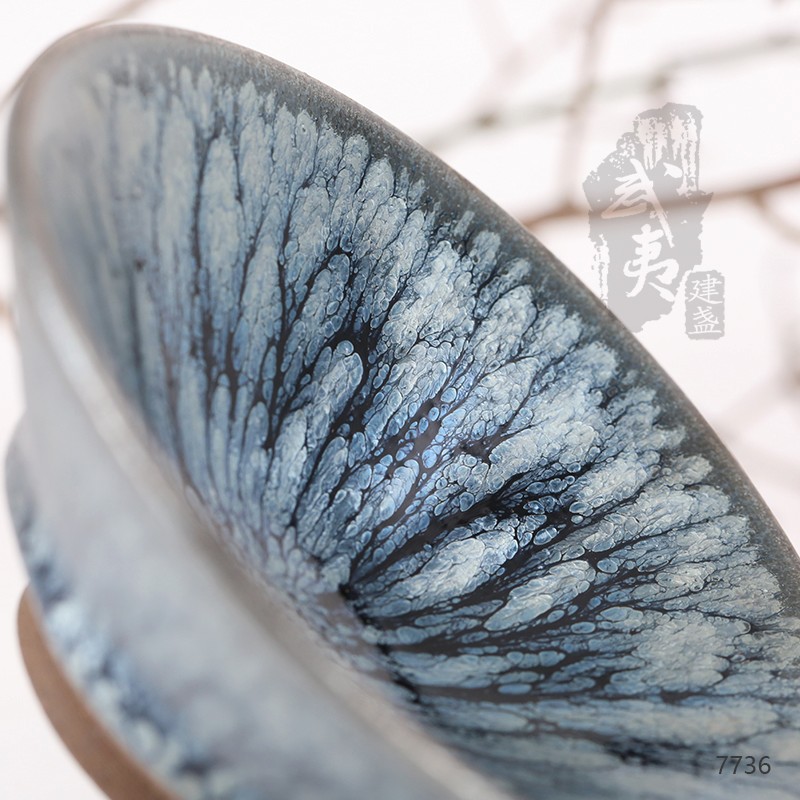 建盏大师蔡龙，撇口百花盏