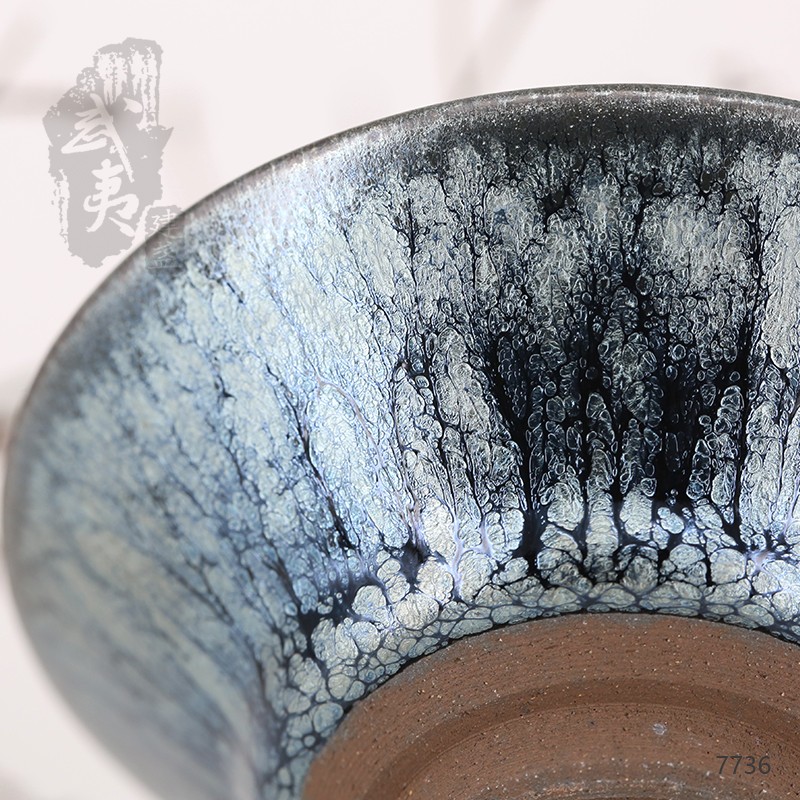 建盏大师蔡龙，撇口百花盏