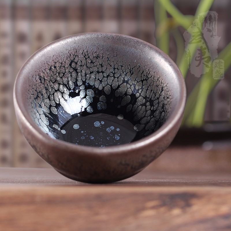 黑釉鹧鸪斑油滴盏茶具建盏套装