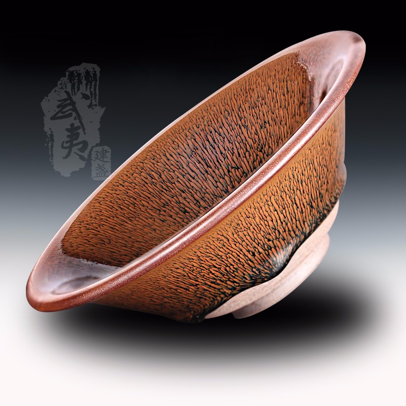 叶礼旺大师作品，撇口兔毫建盏