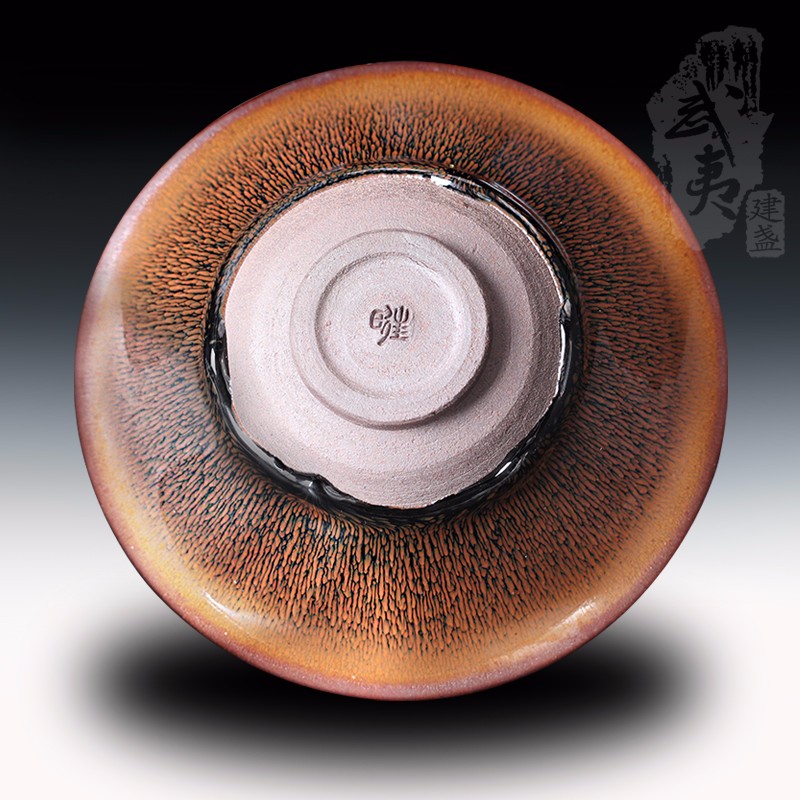 叶礼旺大师作品，撇口兔毫建盏