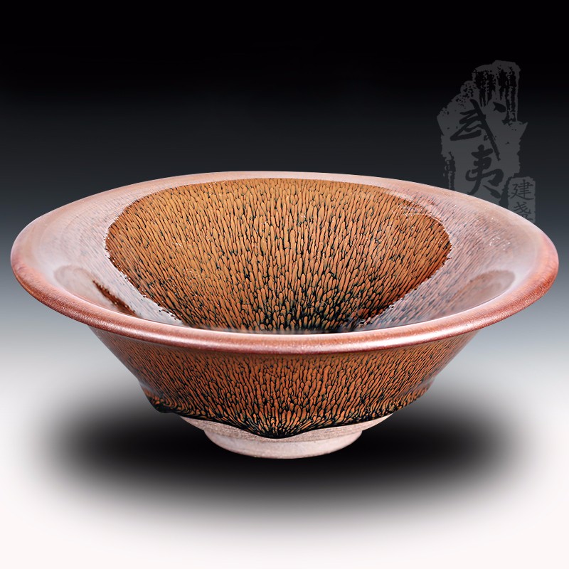 叶礼旺大师作品，撇口兔毫建盏