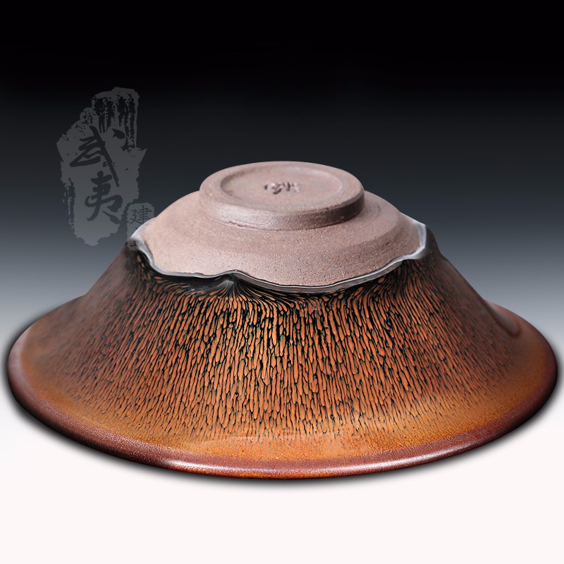 叶礼旺大师作品，撇口兔毫建盏