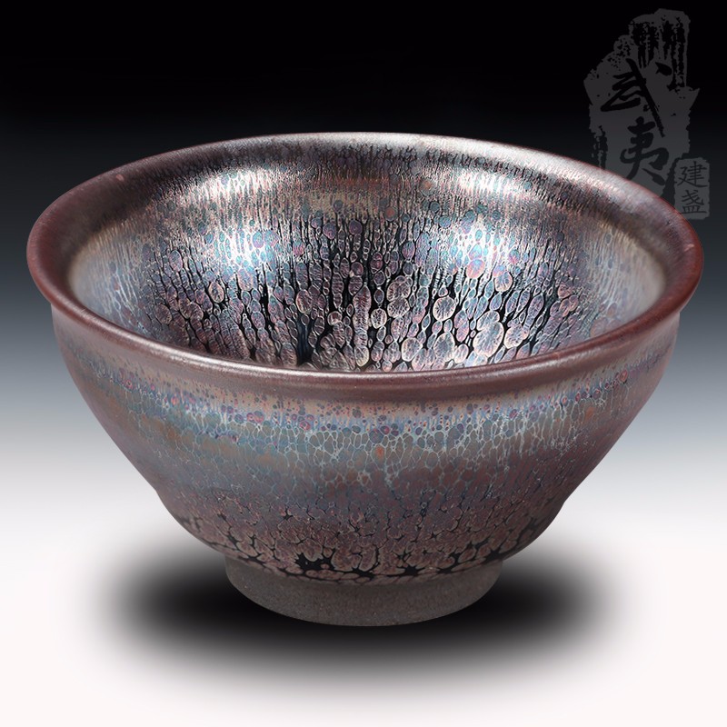 建盏大师裴春元，彩金束口盏