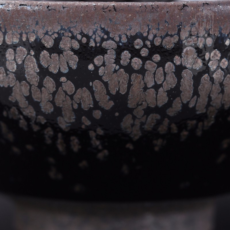 建盏大师黄祥迪，江汉旺作品，束口油滴灯盏