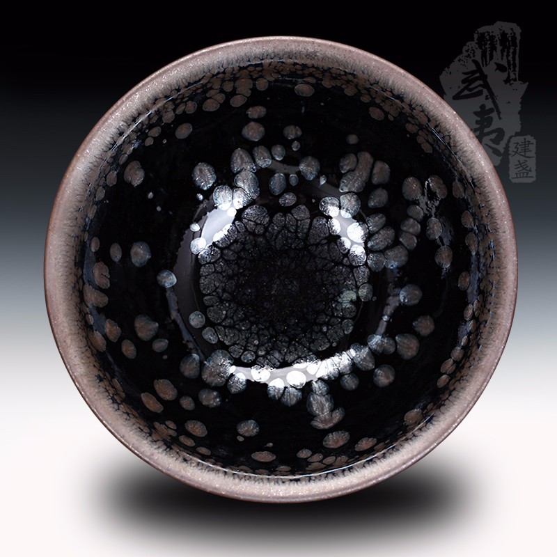 建盏大师陈春华，鹧鸪斑束口盏