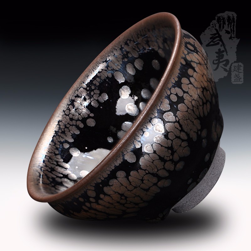 建盏大师陈春华，鹧鸪斑束口盏