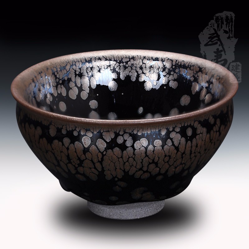 建盏大师陈春华，鹧鸪斑束口盏