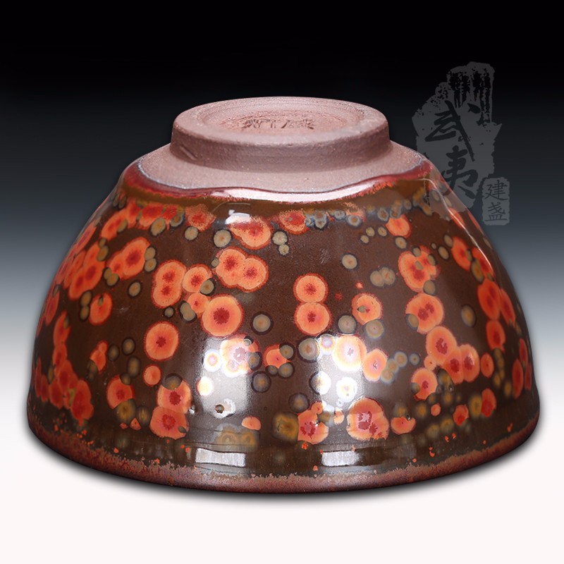 建盏大师蔡炳盛，束口盏火凤凰