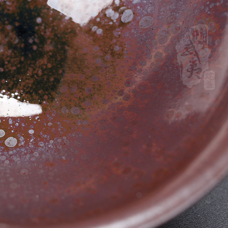 建盏大师李振贵，束口油滴盏