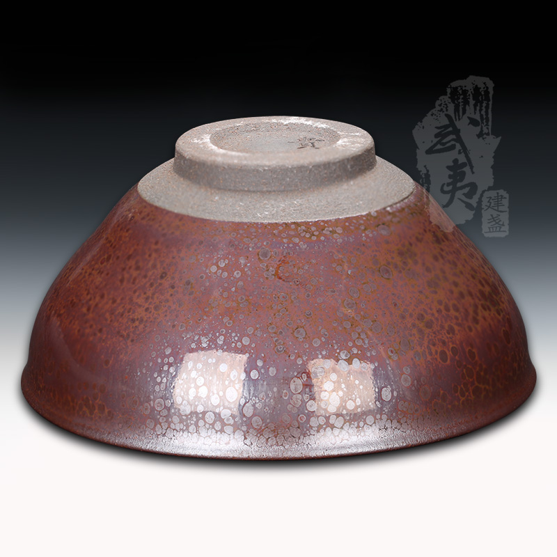 建盏大师李振贵，束口油滴盏