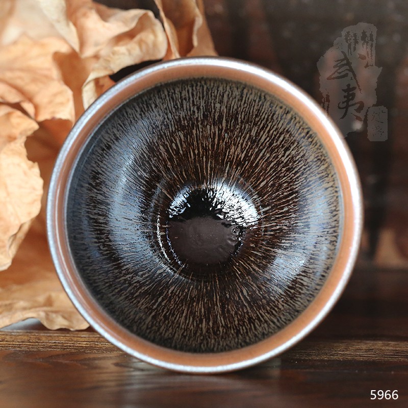 建盏大师叶礼忠，酱釉兔毫盏