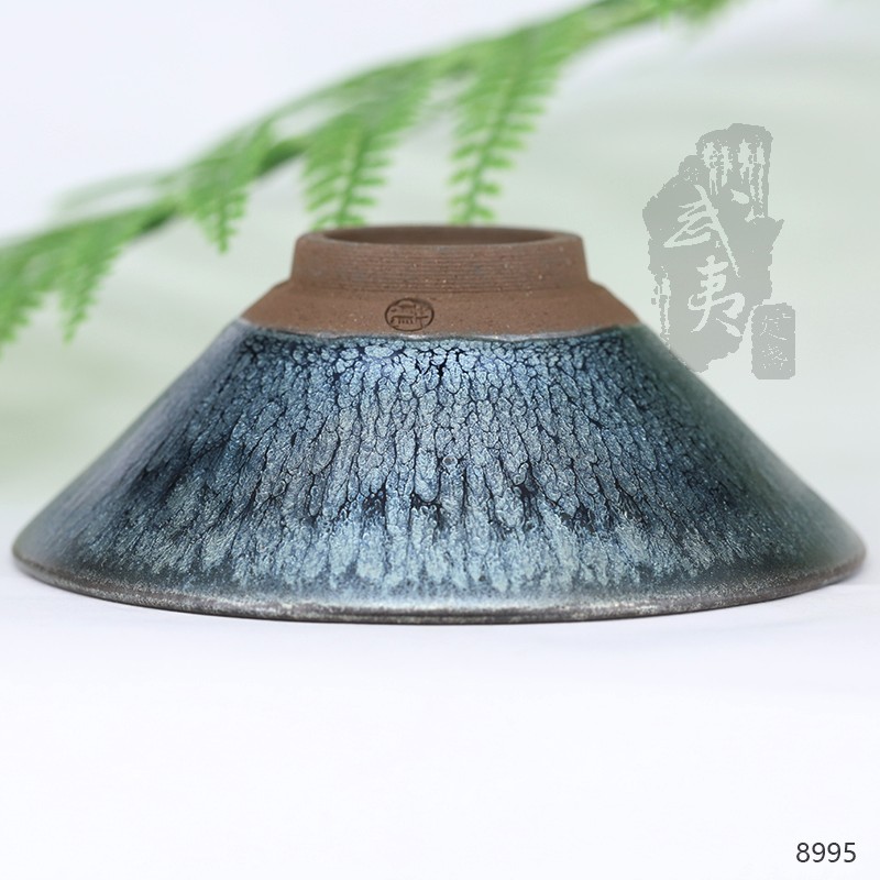 建盏大师蔡龙，撇口百花盏