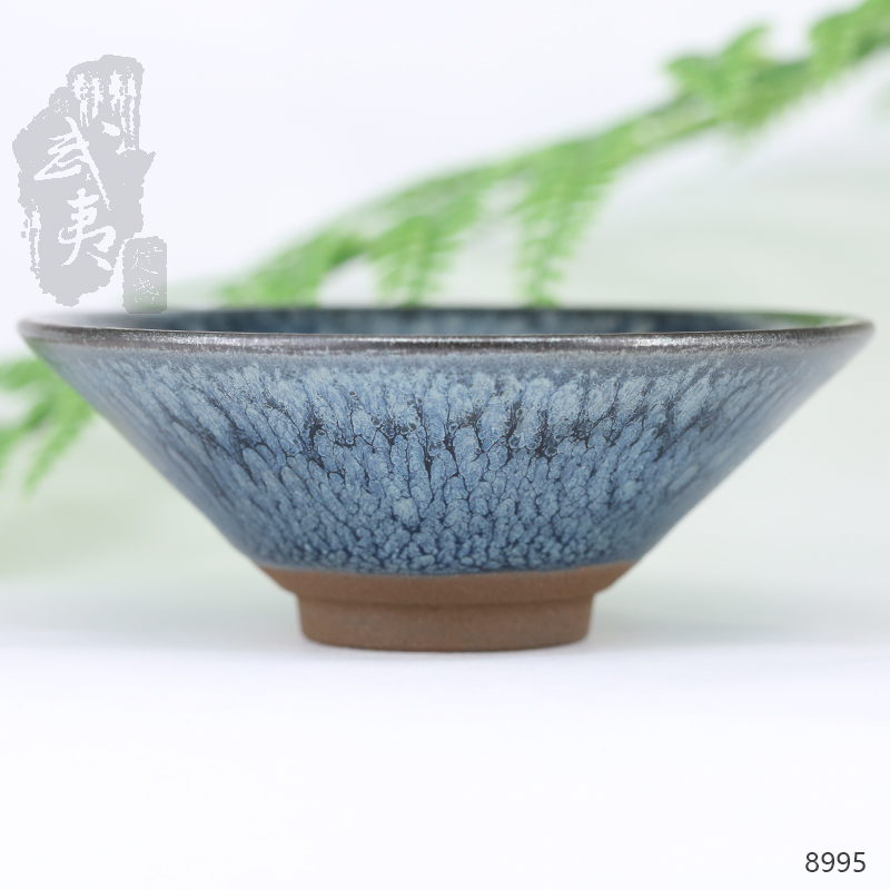 建盏大师蔡龙，撇口百花盏