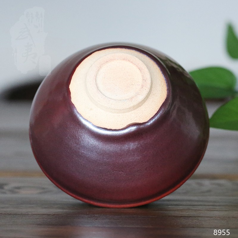 建盏大师孙建兴，柿红木叶碗