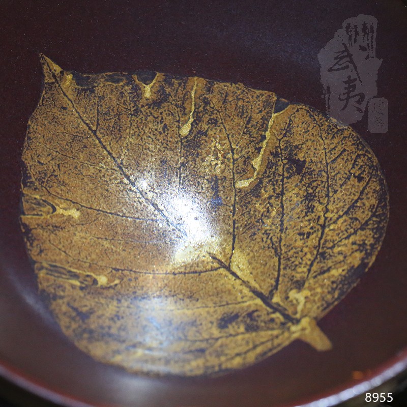 建盏大师孙建兴，柿红木叶碗