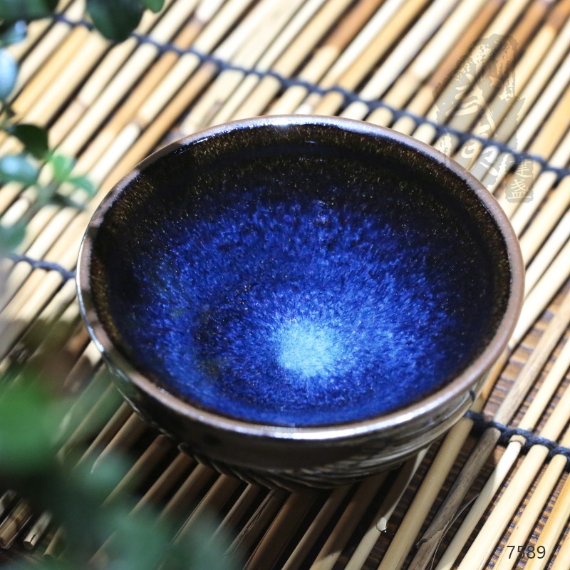 建盏大师孙建兴乌金蓝釉盏
